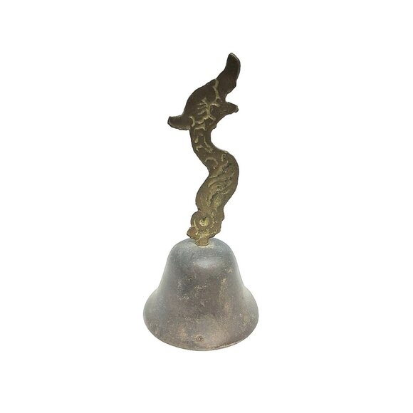 vintage asian solid brass dragon bell - Picture 2 of 3